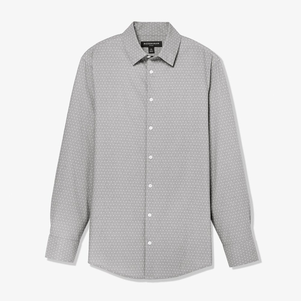 Mizzen+Main - Leeward Dress Shirt - Gray Dot Pattern